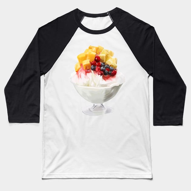 Bingsu Shaved Ice Baseball T-Shirt by MandyE